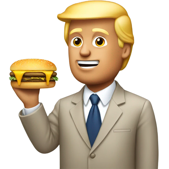 Trump with cheeseburger  emoji