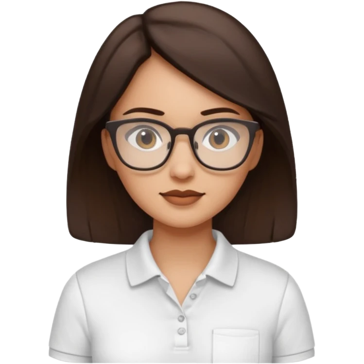 architect woman light skinned dark brown hair in WHITE POLO emoji