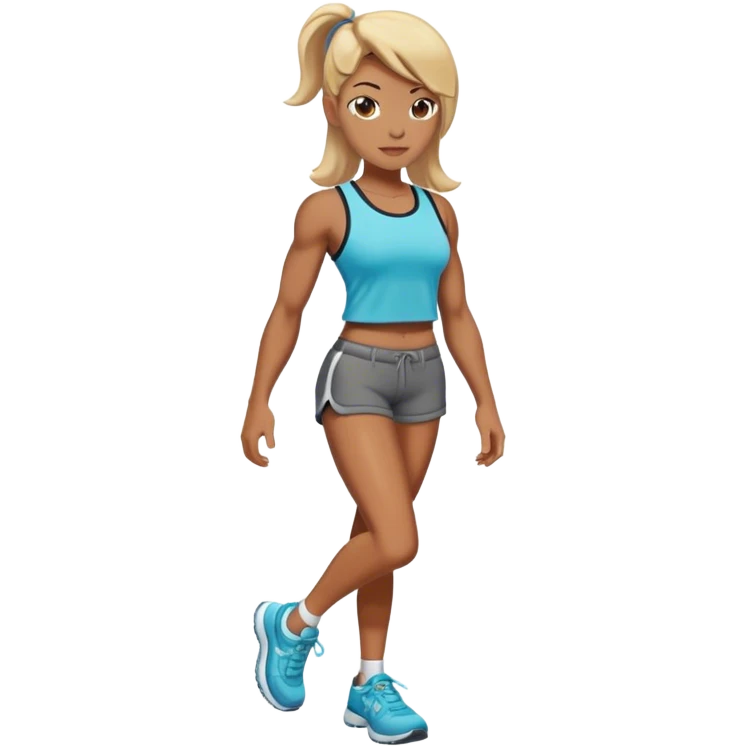 back view of calves muscles female wearing shorts emoji