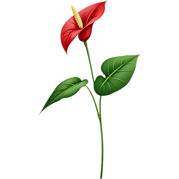 single Anthurium, straight stem emoji