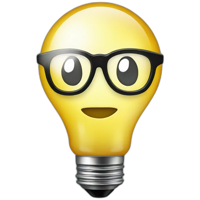 light bulb in glasses emoji