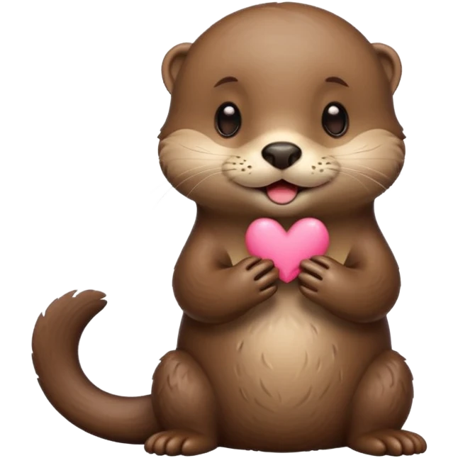 Cute otter blowing a kiss emoji