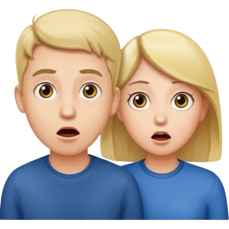 dos personas con cara de soprendido 
 emoji