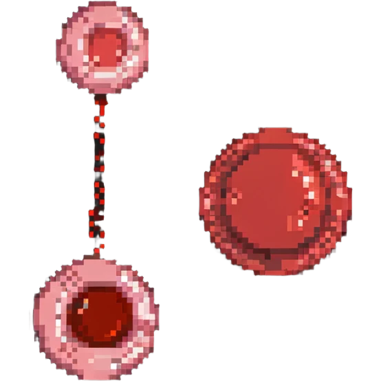 Pale red blood cell next to a normal red blood cell showing anemia comparison emoji