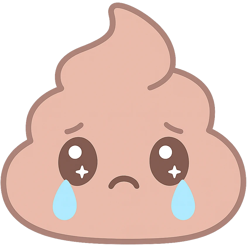 crying poop, cute tears, kawaii style emoji