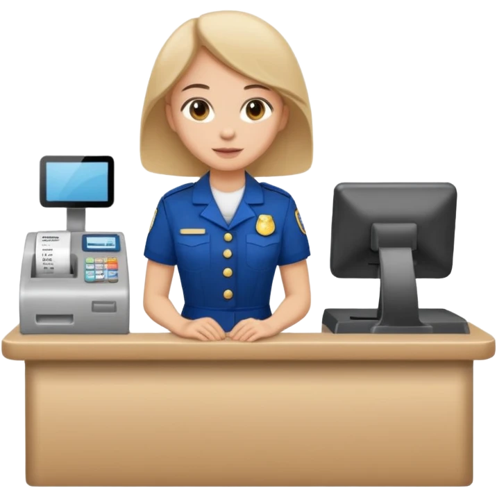 cashier behind the register full body emoji