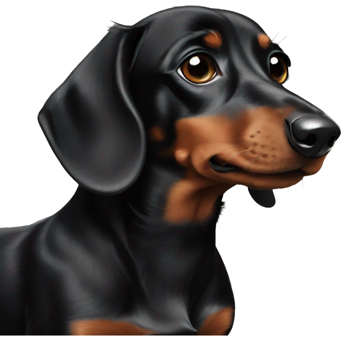 Black Miniature dachshund emoji