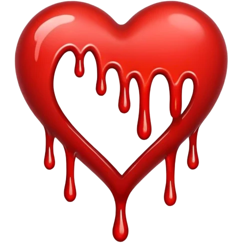 Red heart dripping  emoji