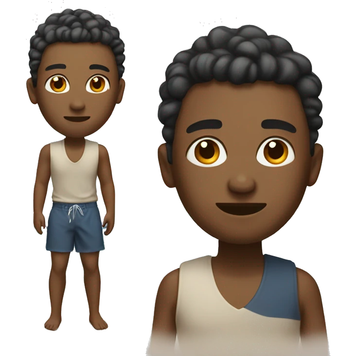 A boy 25 years old on the beach  emoji