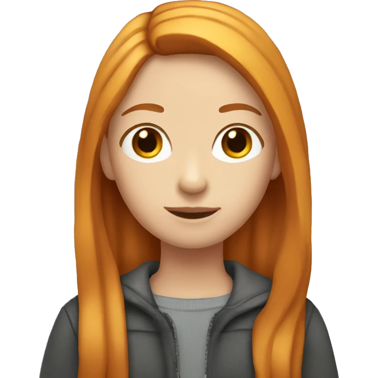 Whit ginger girl with straight hair emoji