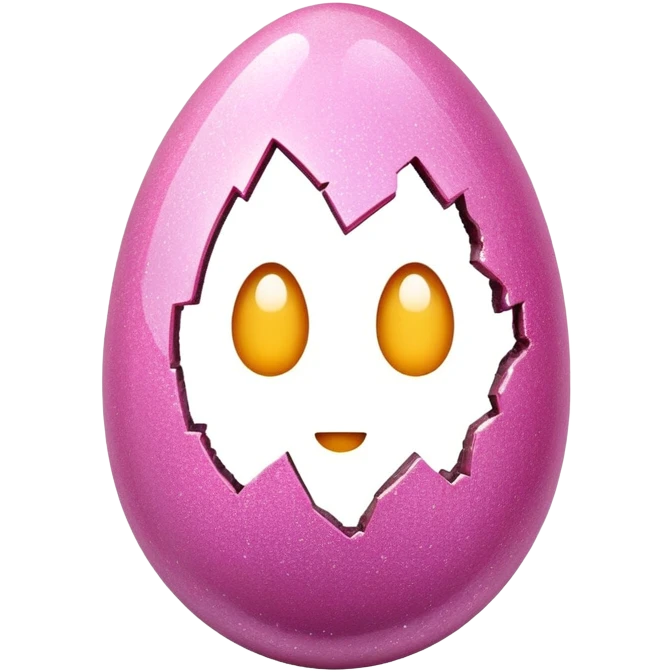 Pink glittery egg cracked open emoji