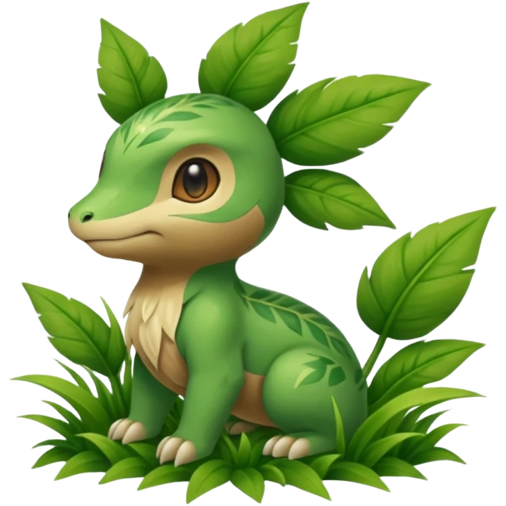 Pokemon red and green legendary grass type emoji