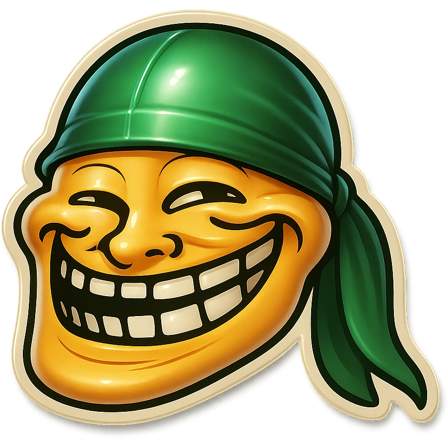 lol face
Change His durag To Green emoji