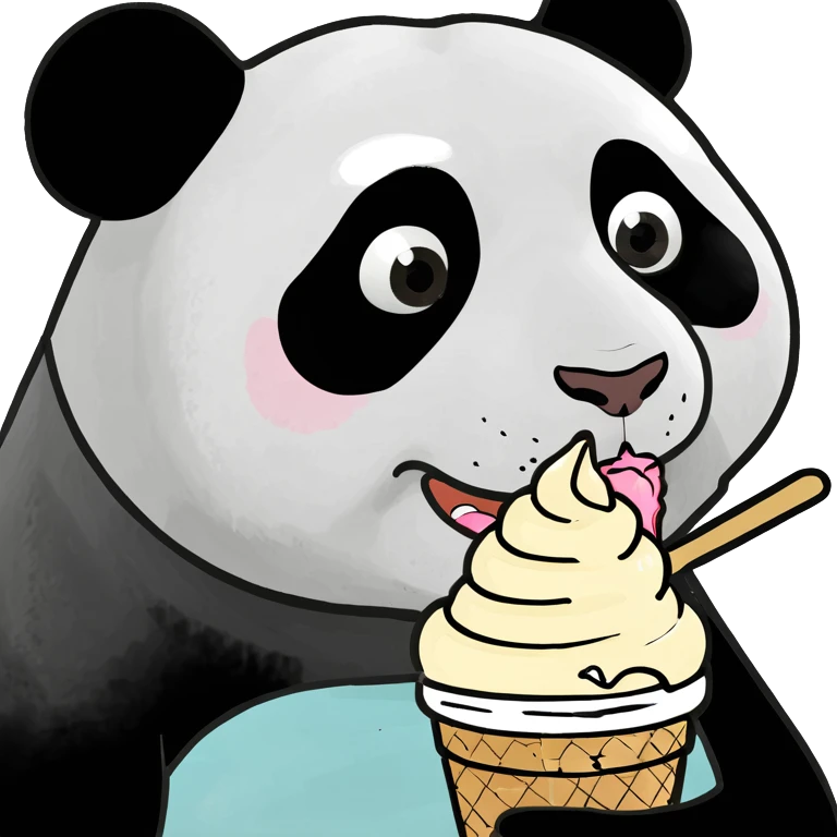 Panda eating ice cream emoji