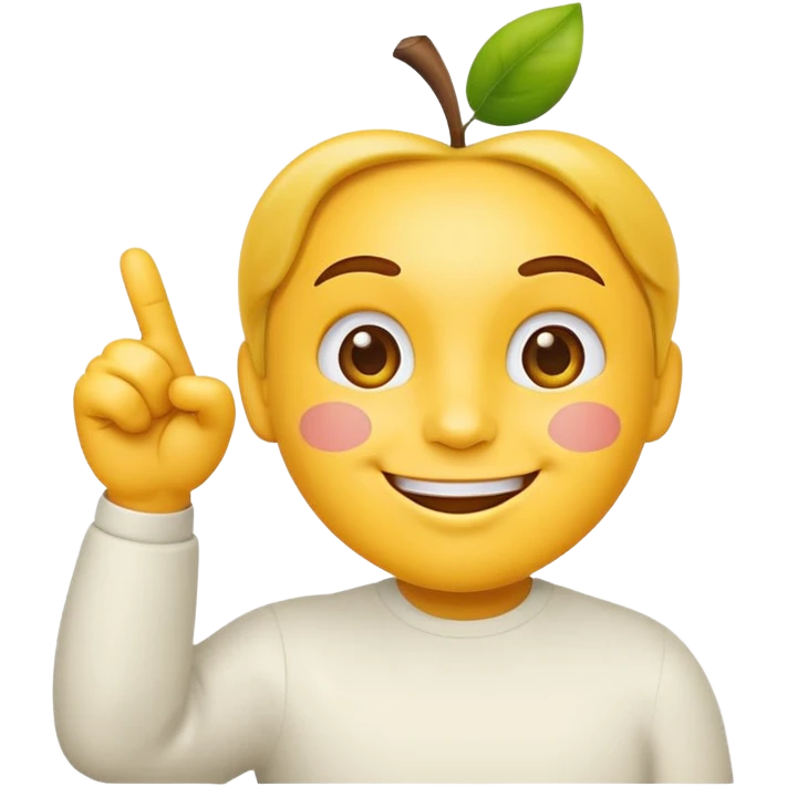Classic apple style yellow emoji face smiling with hand in frame with their thumb and pointer finger crossed emoji