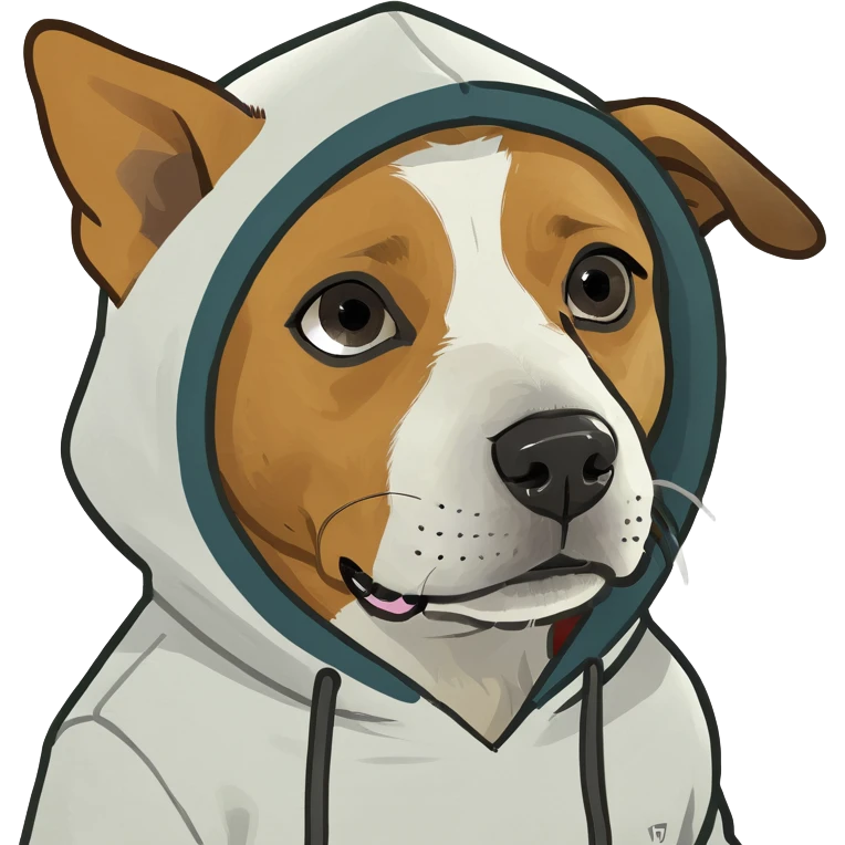 Dog wearing hoodie  emoji
