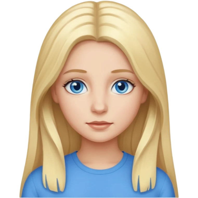 Millie King with blue eyes, long blonde hair emoji