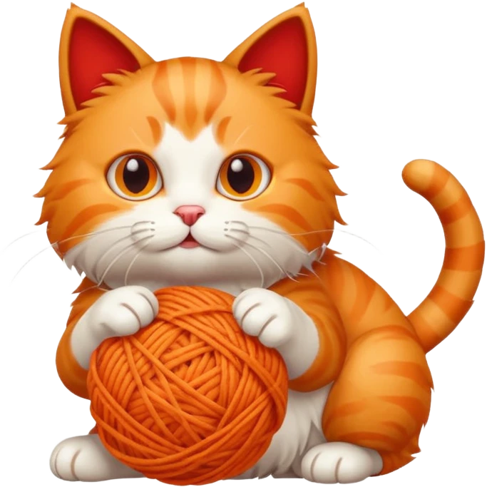 Cat Playing with ball emoji