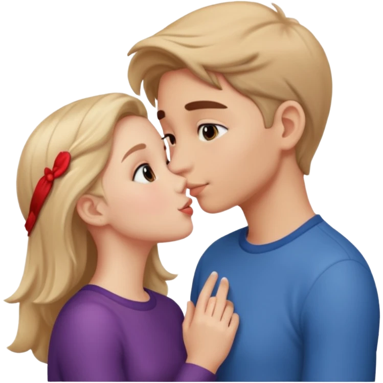 French kiss fair boy and girl emoji