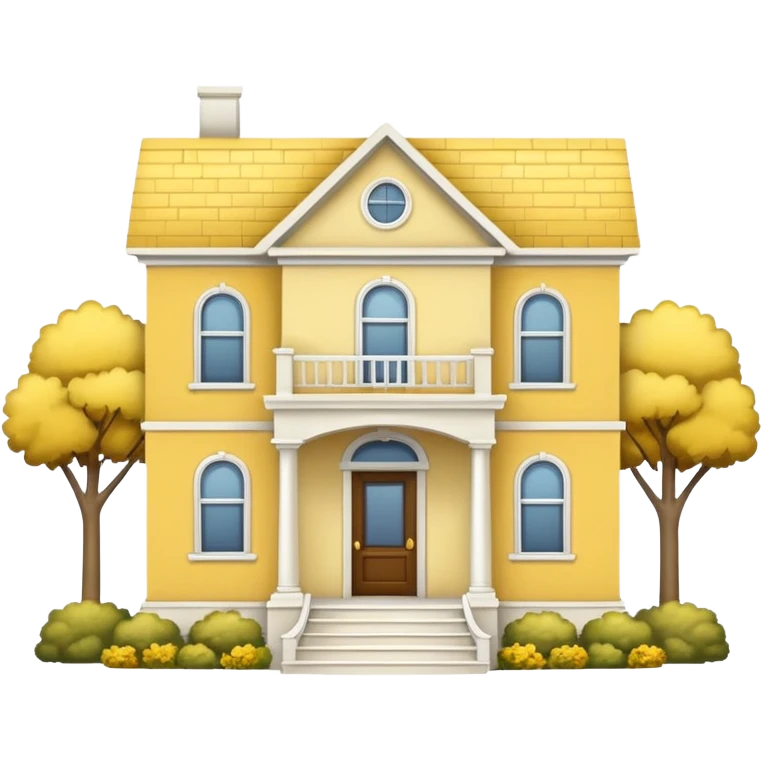 Yellow and white house  emoji