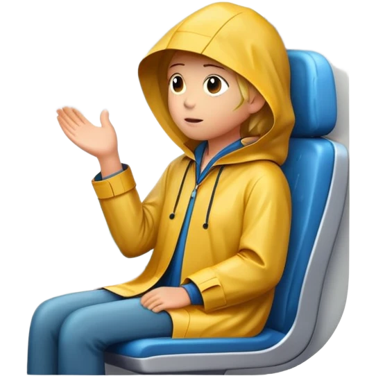 Flying away on a plane in the rain emoji