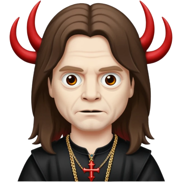 Ozzy Osbourne as half an angel, and the other half a devil emoji