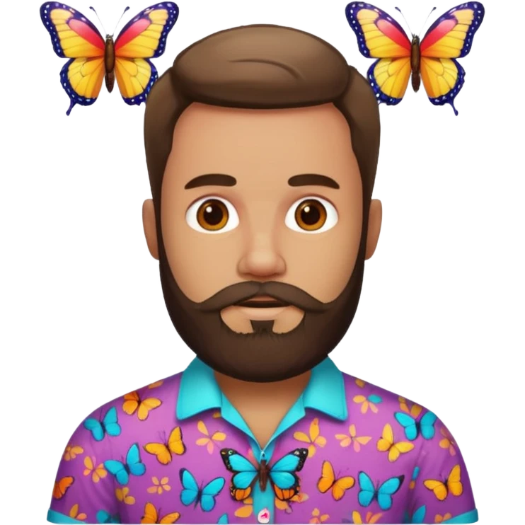 bearded butterfly with shirt emoji