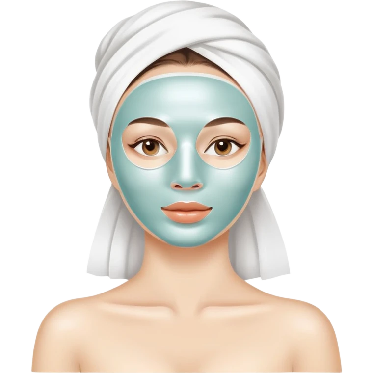 Pretty Lady with face cream white mask spa beauty full face relaxing emoji