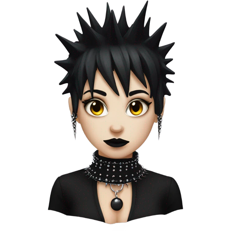 goth girl with big spiked collar choker emoji