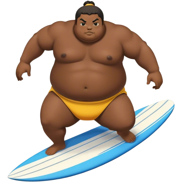 fat sumo wrestler surfing emoji