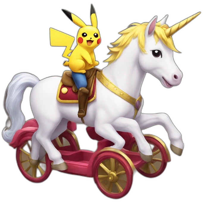 pikachu ride unicorn emoji