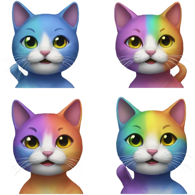 2 badass rainbow cats  emoji