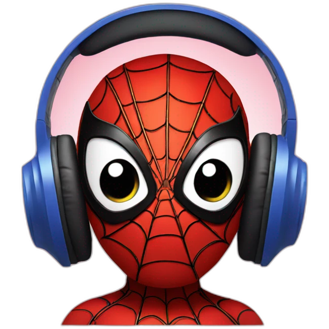 Spiderman with headphones on emoji