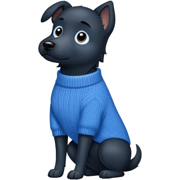 Black dog in a sweater emoji