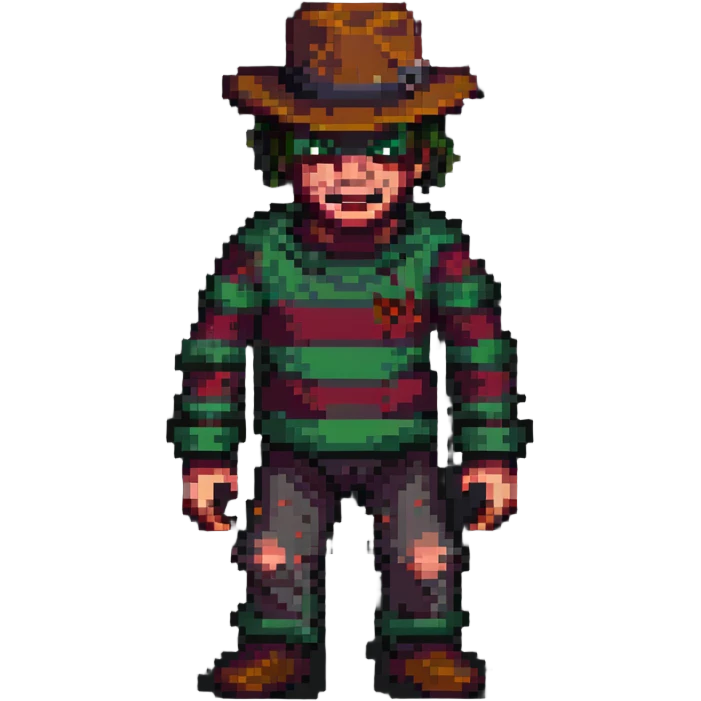Freddy Krueger in pixel art style emoji