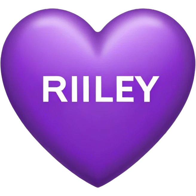 Purple Heart with the letters Riley in the middle  emoji