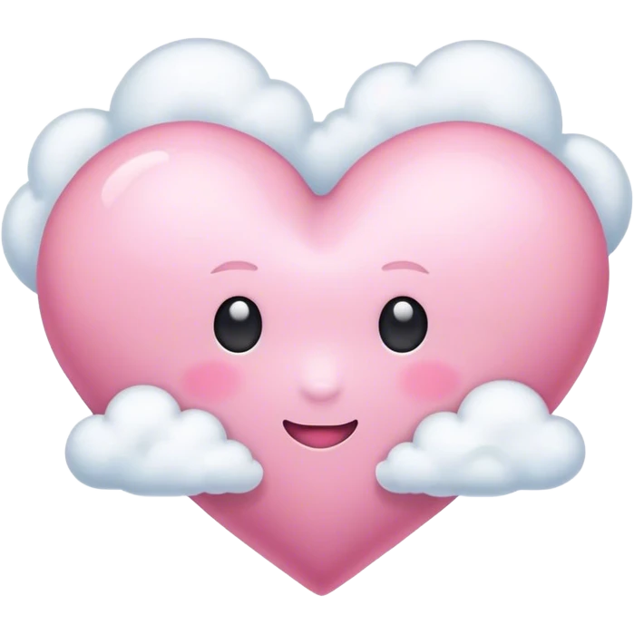 pink heart + cloud emoji