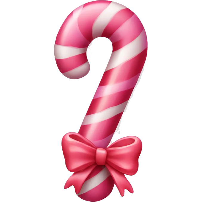 Pink candy cane with a bow  emoji