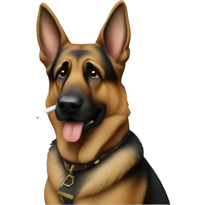 German shepherd smoking  emoji