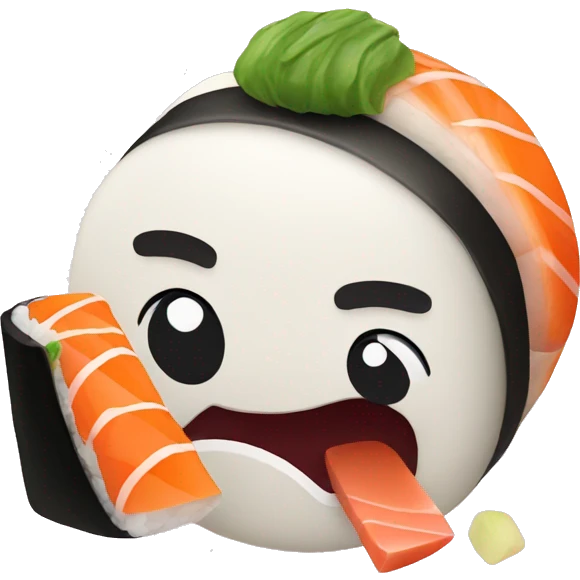 Emoji eating sushi  emoji