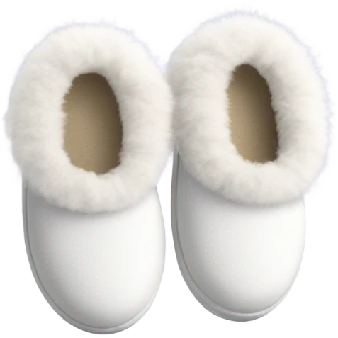 White slippers with a pompom emoji