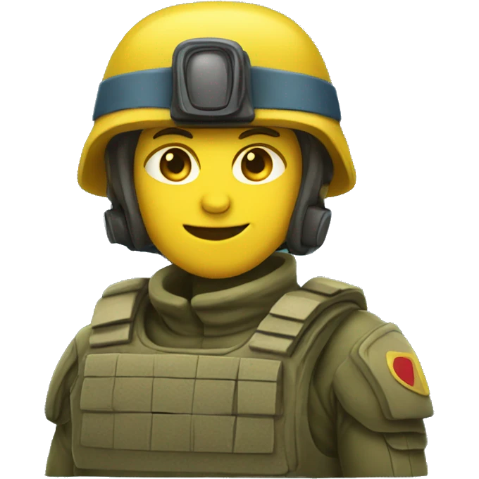 emoji yellow solider blue helmat emoji
