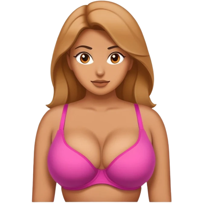Woman with massive boobs with bra emoji