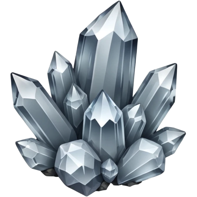 Gray quartz crystal cluster  emoji