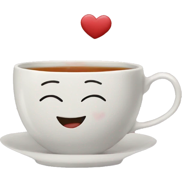 Tea with love emoji