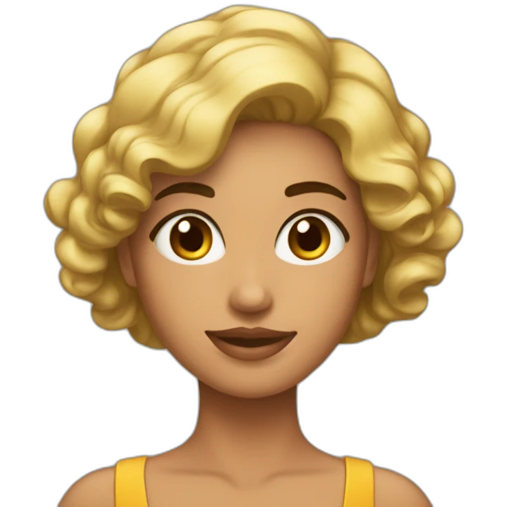 chica morena pelo al lado emoji