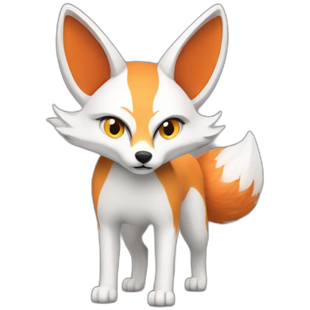 fox with fan of 9 tails at back emoji
