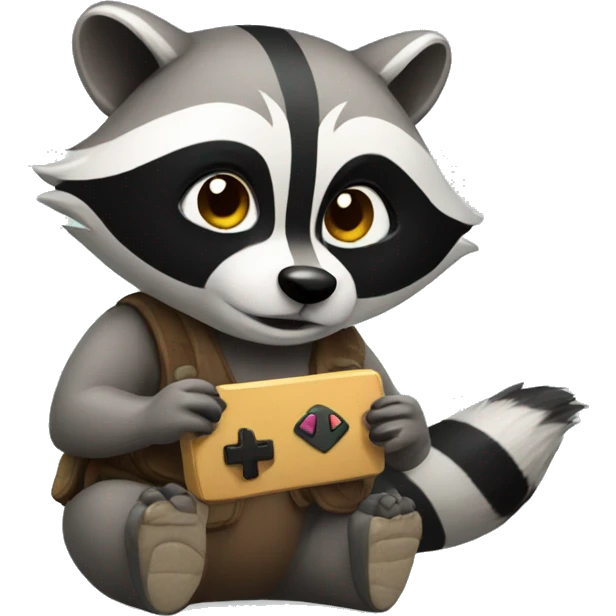 raccoon playing game emoji