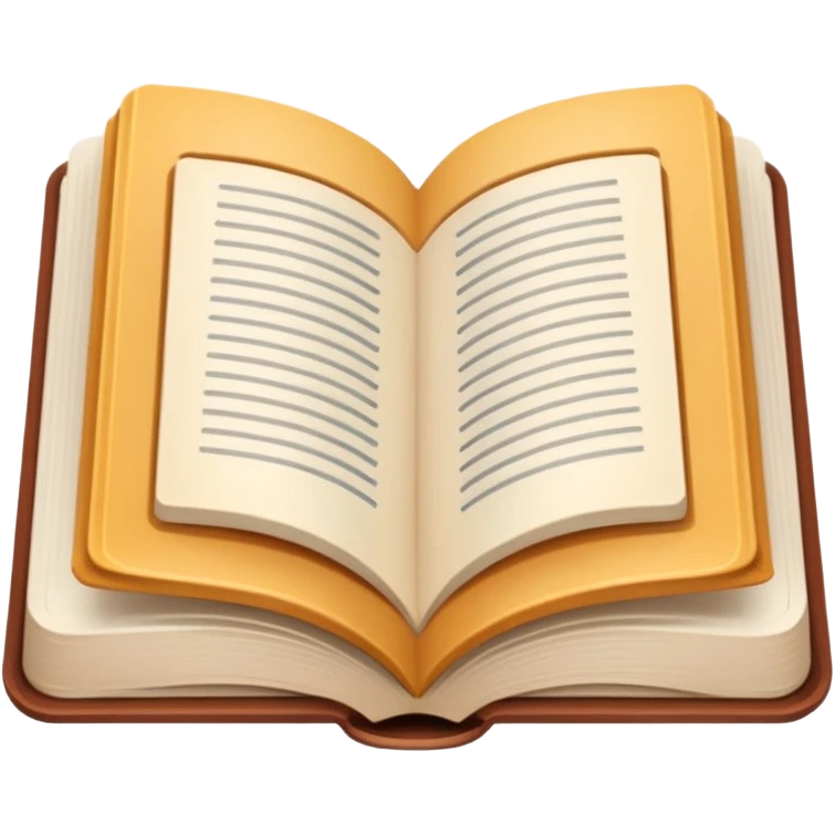 Flat iOS-style icon of an open book. Simple lines, soft gradients, clean minimalist design. emoji