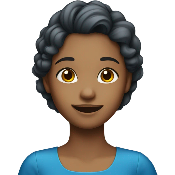 smiling girl in blue  dress emoji